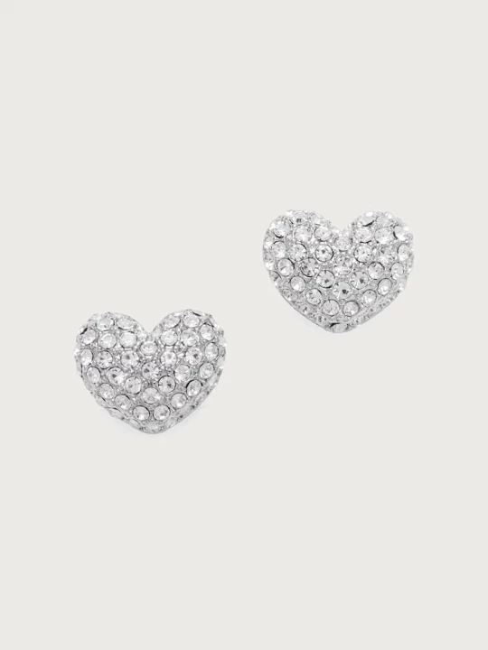 Obrázek produktu MARC JACOBS náušnice dámské mosazné PAVE BALLOON HEART stříbrná