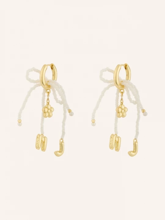 Obrázek produktu Marc Jacobs Náušnice The Beaded Mj Ballon Earrings zlatá / bílá