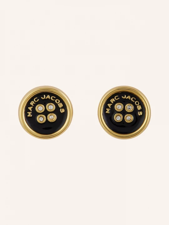 Obrázek produktu Marc Jacobs Puzetové Náušnice The Button Stud Earrings zlatá / černá