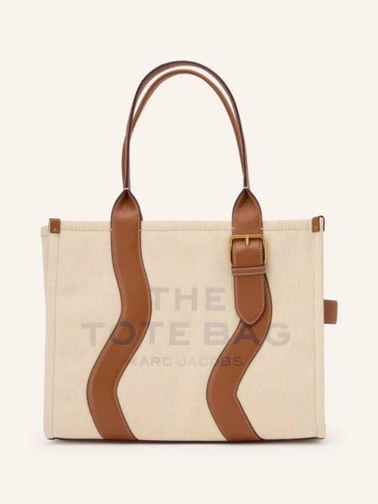 Obrázek produktu Marc Jacobs Shopper The Wavy Canvas Large Tote Bag béžová / zlatá / hnědá