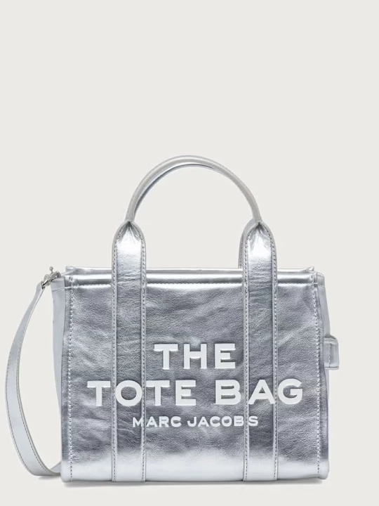 Obrázek produktu MARC JACOBS tote taška dámská kožená THE SMALL TOTE stříbrná