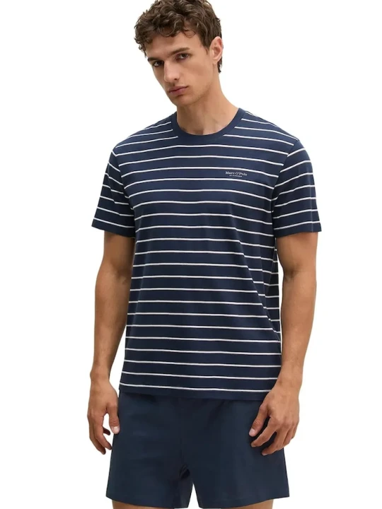 Obrázek produktu Marc O'Polo dvoudílné pyžamo pánské bavlněné námořnická modř