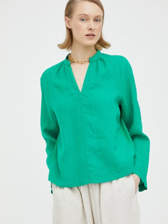 Obrázek produktu Marc O'Polo Lněná halenka Marc O'Polo zelená