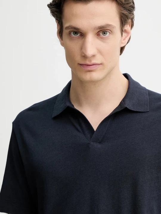 Obrázek produktu Marc O'Polo Polo tričko s lněnou směsí Marc O'Polo námořnická modř