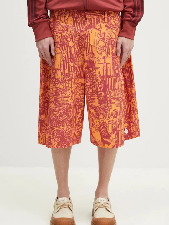 Obrázek produktu Marcelo Burlon Bavlněné šortky Marcelo Burlon Aop Mech Pajama Shorts Orange Burgundy
