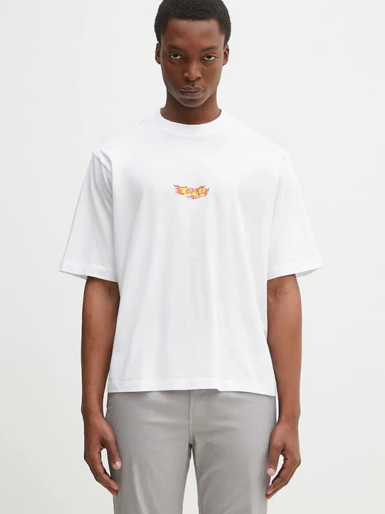 Obrázek produktu Marcelo Burlon Bavlněné tričko Marcelo Burlon County Flame Boxy T-Shirt White Red