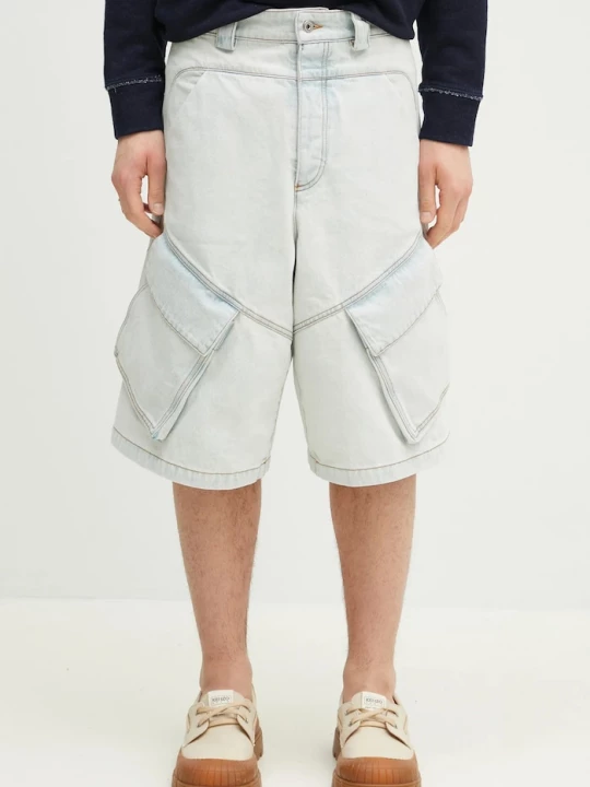 Obrázek produktu Marcelo Burlon Džínové šortky Marcelo Burlon Bleach Dnm Wide Cargo Shorts Light Blue