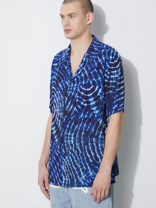 Obrázek produktu Marcelo Burlon Košile Marcelo Burlon Aop Soundwaves Hawaii Shirt modrá