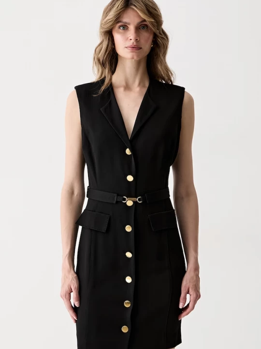 Obrázek produktu Marciano by Guess košilové šaty s vlnou RASHIDA černá