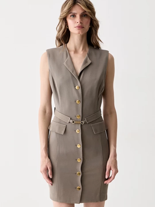 Obrázek produktu Marciano by Guess košilové šaty s vlnou RASHIDA hnědá