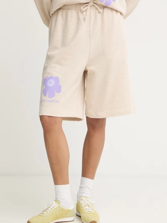 Obrázek produktu Marimekko teplákové šortky dámské bavlněné béžová