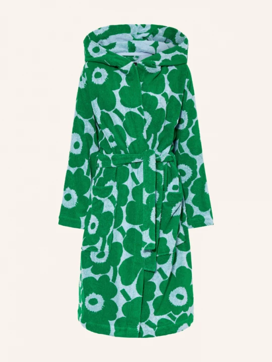 Obrázek produktu Marimekko Unisexový Župan Pieni Unikko zelená / tmavě modrá
