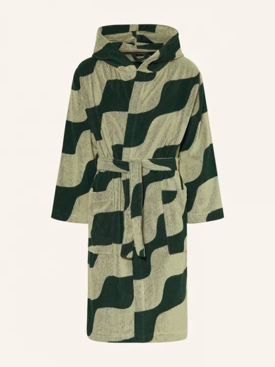 Obrázek produktu Marimekko Unisexový Župan Taifuuni S Kapucí světle zelená / tmavě zelená