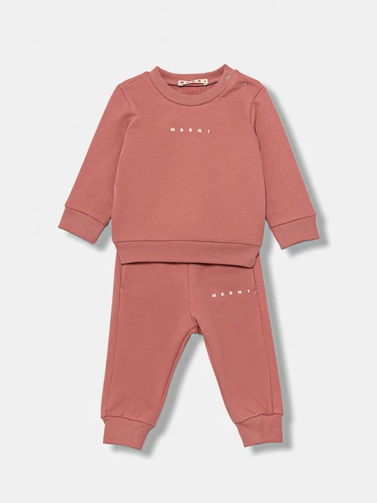 Obrázek produktu Marni Bavlněná tepláková souprava pro miminka Marni MS1B-SET OVERALLS 2-pack růžová