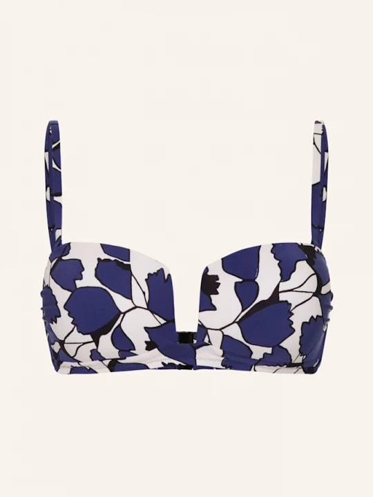 Obrázek produktu Maryan Mehlhorn Bandeau Horní Díl Bikin Blue Leaves modrá / krémová / černá