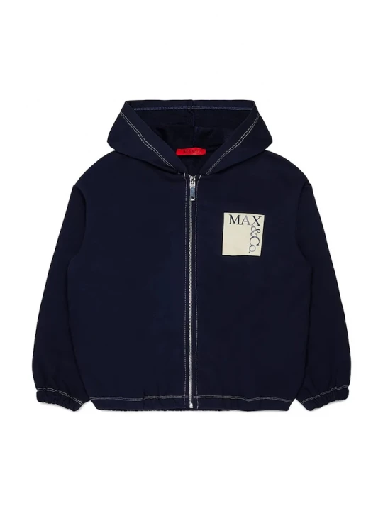 Obrázek produktu Max&Co. rozepínací mikina s kapucí dětská bavlněná MAXS18F SWEAT-SHIRT námořnická modř