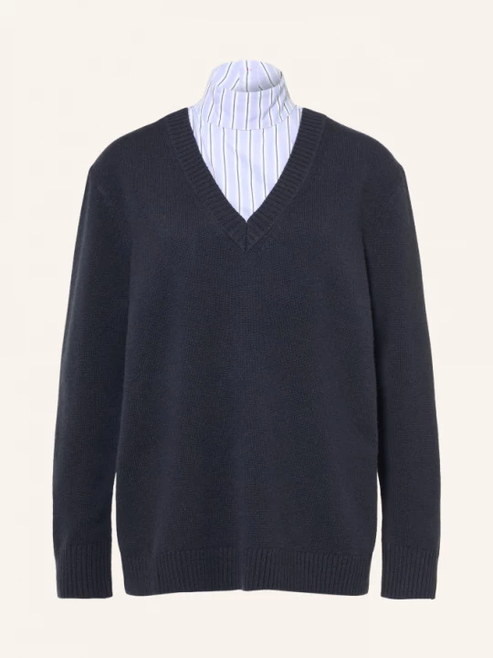 Obrázek produktu Max & Co. Svetr Lusso Z Kombinace Materiálů tmavě modrá / tmavě modrá / bílá MAX&Co.