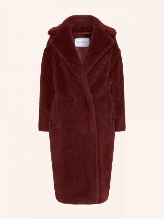 Obrázek produktu Max Mara Kabát Z Teddy Kožešiny Tedgirl S Alpakou tmavě červená