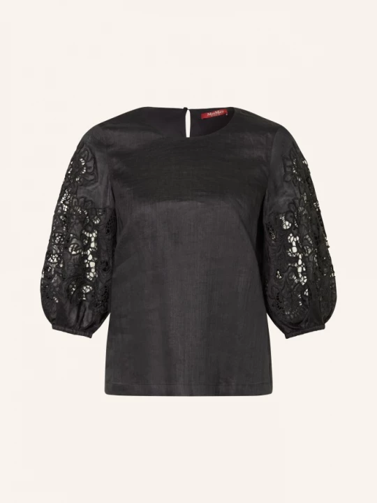 Obrázek produktu Max Mara Studio Blůza Mstordine S 3/4 Rukávy A Prolamovanou Krajkou černá