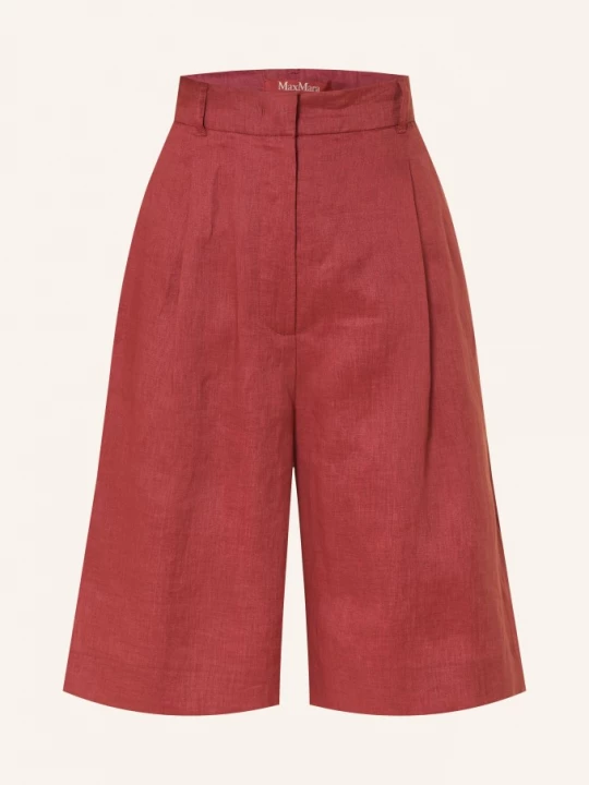 Obrázek produktu Max Mara Studio Lněné Šortky Caravan tmavě červená