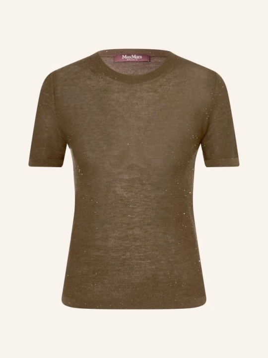 Obrázek produktu Max Mara Studio Pletené Tričko Lepre S Flitry khaki / zlatá