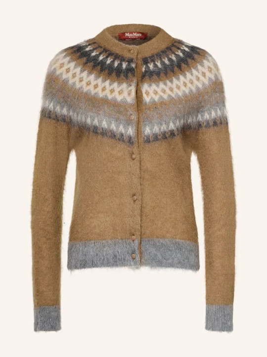 Obrázek produktu Max Mara Studio Pletený Svetr Meringa S Mohérem hnědá / krémová / šedá