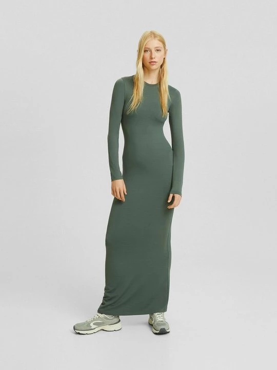 Obrázek produktu Maxi šaty Bershka khaki