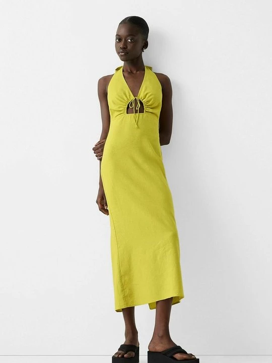 Obrázek produktu Maxi šaty Bershka neonová zelená