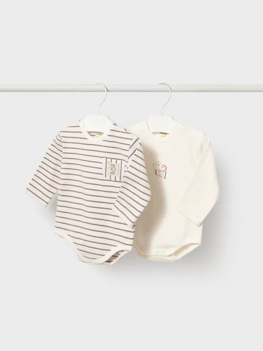 Obrázek produktu Mayoral Newborn body dětské s bavlnou 2-pack béžová