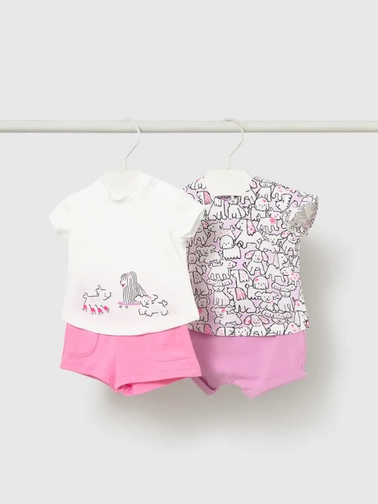 Obrázek produktu Mayoral Newborn Dětská bavlněná souprava růžová