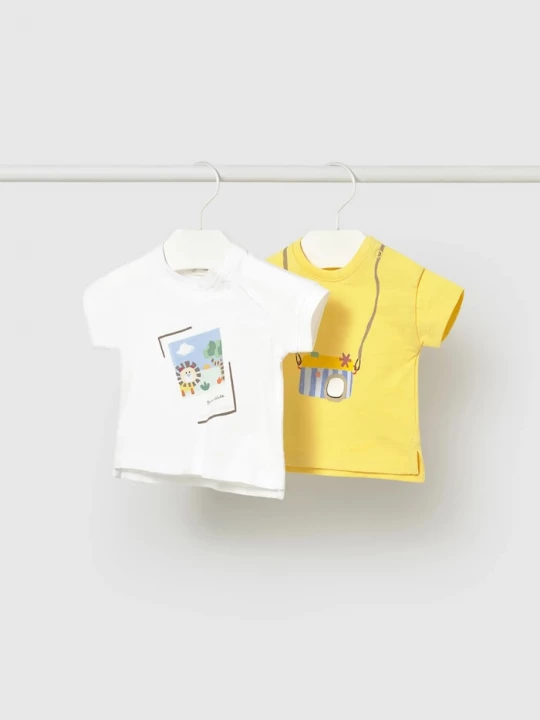 Obrázek produktu Mayoral Newborn Dětské bavlněné tričko Mayoral Newborn 2-pack žlutá