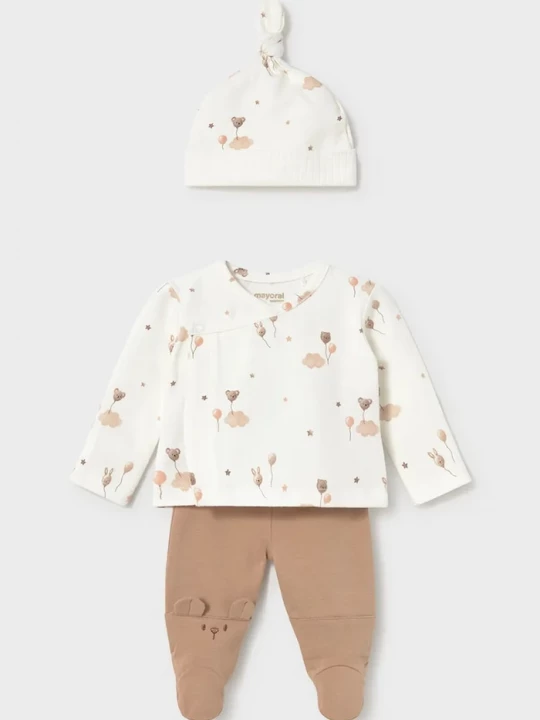 Obrázek produktu Mayoral Newborn set kojenecký bavlněný s elastanem hnědá