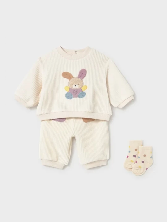 Obrázek produktu Mayoral Newborn teplákový set kojenecký manšestrový béžová