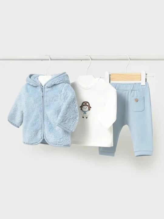 Obrázek produktu Mayoral Newborn teplákový set kojenecký s bavlnou modrá
