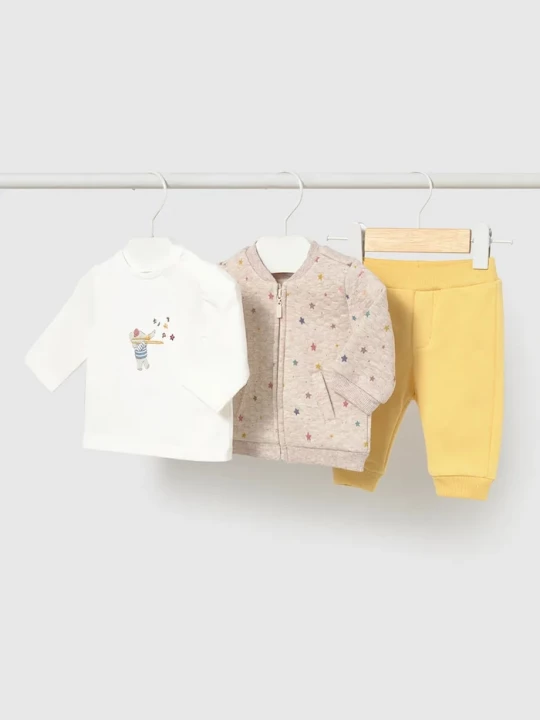 Obrázek produktu Mayoral Newborn teplákový set kojenecký s bavlnou žlutá