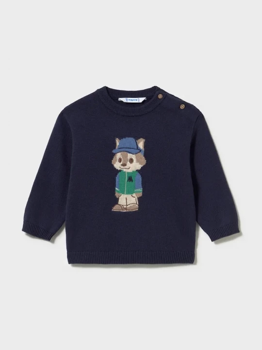 Obrázek produktu Mayoral svetr dětský s příměsí vlny námořnická modř