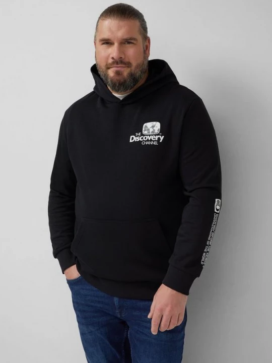 Obrázek produktu Měkká mikina s kapucí volného střihu s uměleckým motivem s.Oliver černá