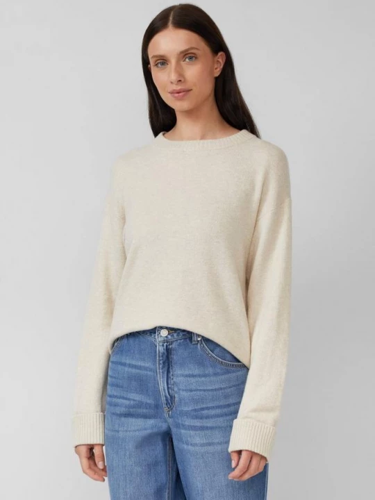 Obrázek produktu Měkký pletený svetr s manžetami s.Oliver béžová