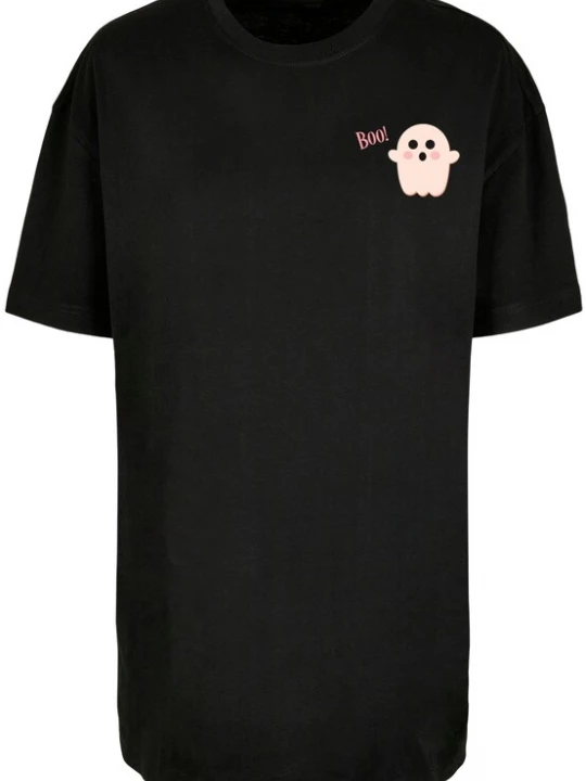 Obrázek produktu Merchcode Oversized tričko 'Halloween - Boo Ghost'  růžová / pastelově růžová / černá