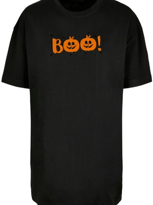 Obrázek produktu Merchcode Oversized tričko 'Halloween - Boo Pumpkin'  tmavě oranžová / černá