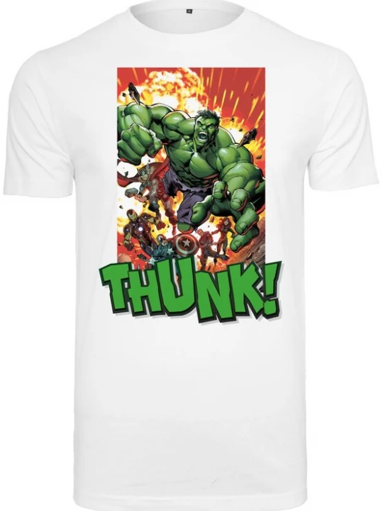 Obrázek produktu Merchcode Tričko 'Avengers Explosion' tmavě žlutá / trávově zelená / tmavě oranžová / bílá