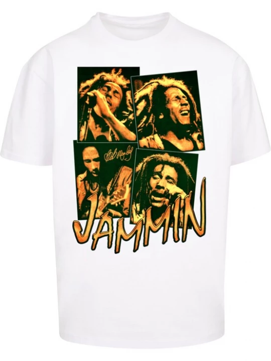 Obrázek produktu Merchcode Tričko 'Bob Marley Jammin'  žlutá / černá / bílá