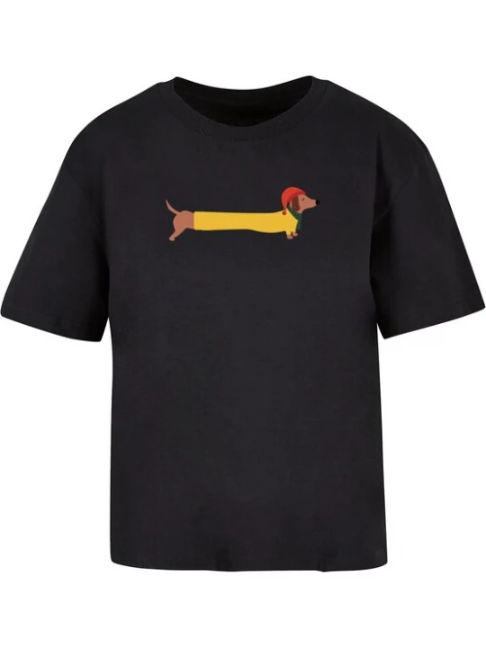 Obrázek produktu Merchcode Tričko 'Christmas Dog'  hnědá / žlutá / červená / černá