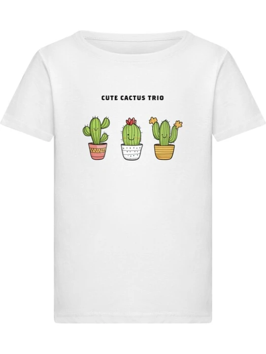 Obrázek produktu Merchcode Tričko 'Cute Cactus Trio' medová / zelená / černá / bílá