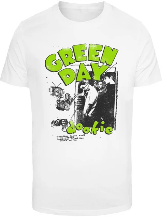 Obrázek produktu Merchcode Tričko 'Green Day Dookie Sketched Up'  světle zelená / černá / bílá