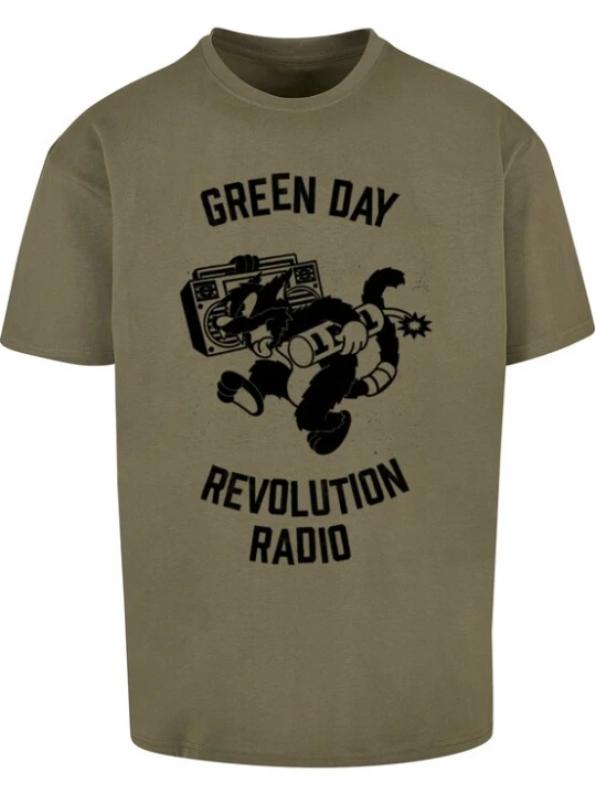 Obrázek produktu Merchcode Tričko 'Green Day Revolution Radio'  olivová / černá