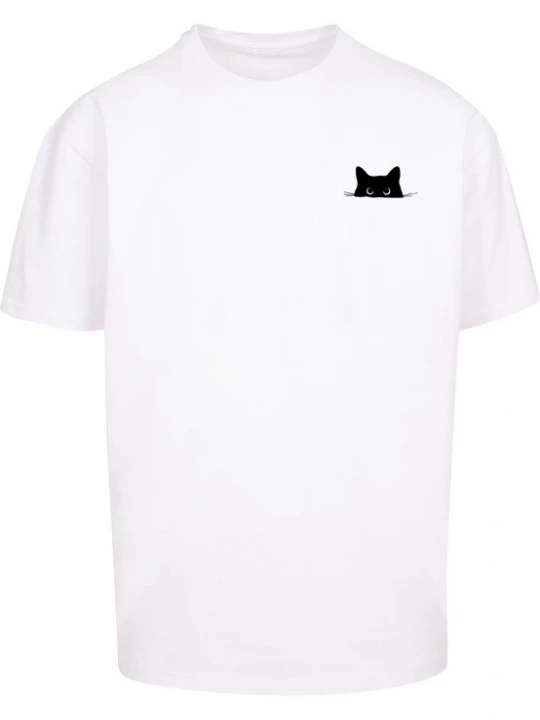 Obrázek produktu Merchcode Tričko 'Halloween - Cat'  černá / bílá