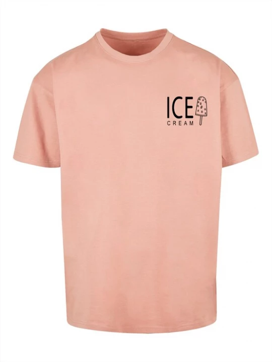 Obrázek produktu Merchcode Tričko 'Ice Cream'  starorůžová / černá