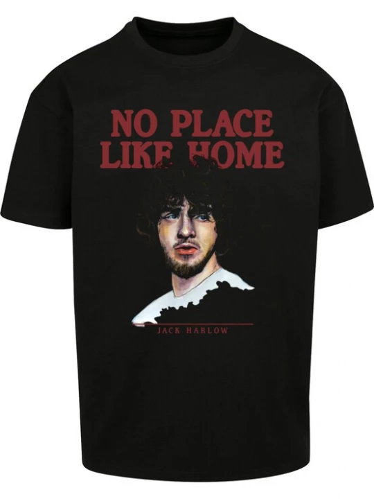 Obrázek produktu Merchcode Tričko 'Jack Harlow No Place Like Home' tělová / tmavě červená / černá / bílá