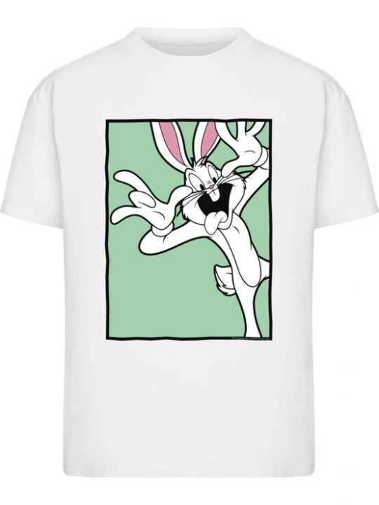 Obrázek produktu Merchcode Tričko 'Looney Tunes Bugs Bunny Funny Face' nefritová / růžová / černá / bílá